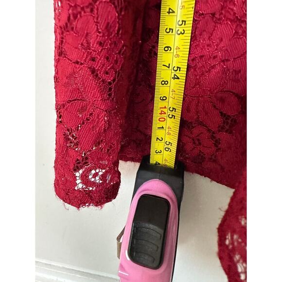 Shoshanna Size 0 Red Rose Lace Euro Summer Long Gown Dress Gala Special Birthday - Picture 14 of 15